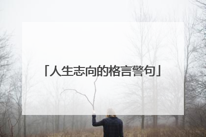 人生志向的格言警句