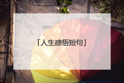 人生感悟短句