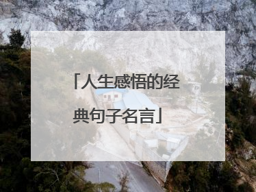 人生感悟的经典句子名言
