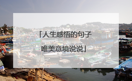 人生感悟的句子 唯美意境说说