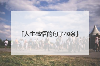 人生感悟的句子40条