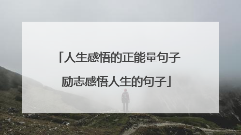 人生感悟的正能量句子 励志感悟人生的句子