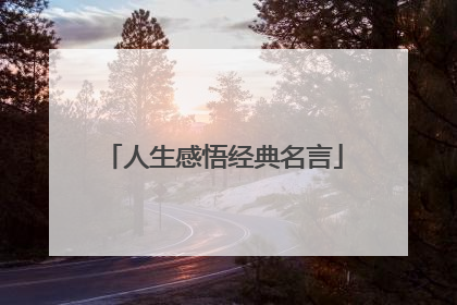 人生感悟经典名言