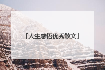 人生感悟优秀散文