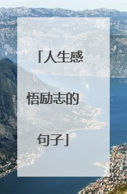 人生感悟励志的句子