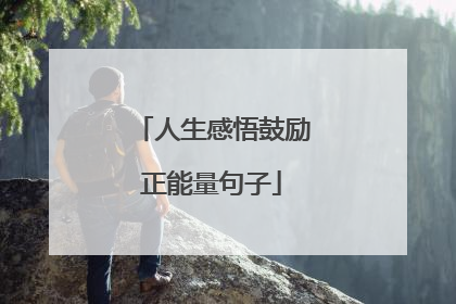 人生感悟鼓励正能量句子