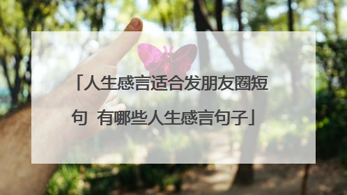 人生感言适合发朋友圈短句 有哪些人生感言句子