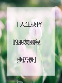 人生抉择的朋友圈经典语录
