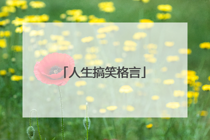 人生搞笑格言