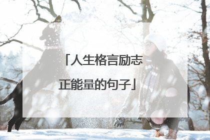 人生格言励志正能量的句子