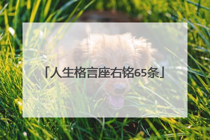 人生格言座右铭65条