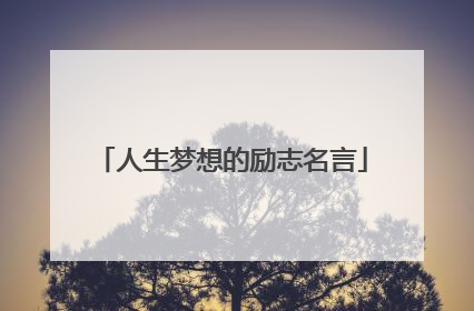 人生梦想的励志名言