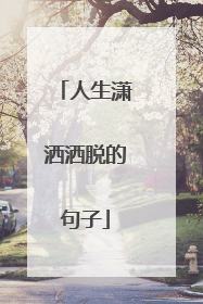 人生潇洒洒脱的句子