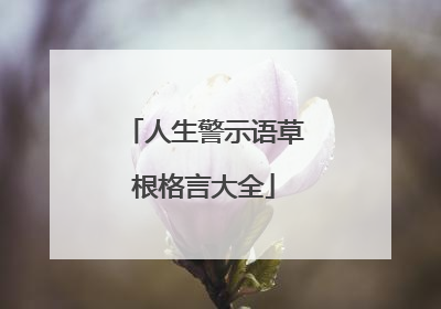 人生警示语草根格言大全