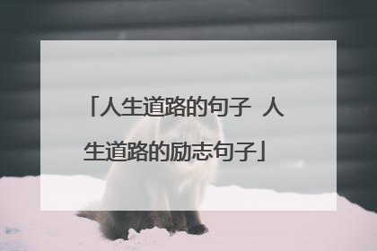 人生道路的句子 人生道路的励志句子