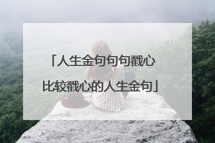 人生金句句句戳心 比较戳心的人生金句