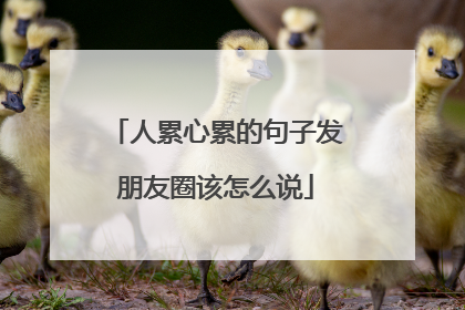 人累心累的句子发朋友圈该怎么说