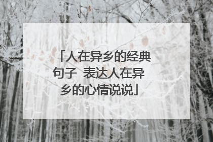 人在异乡的经典句子 表达人在异乡的心情说说