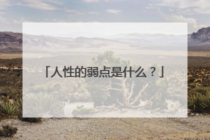 人性的弱点是什么?