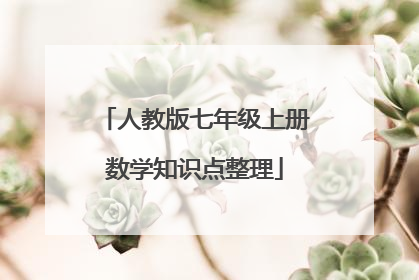人教版七年级上册数学知识点整理
