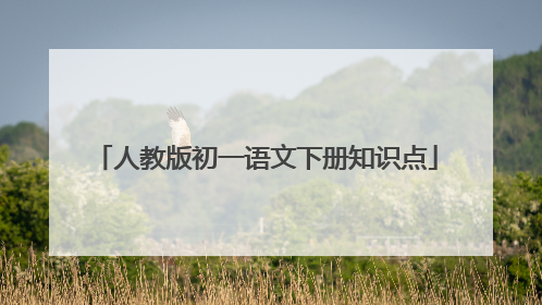 人教版初一语文下册知识点
