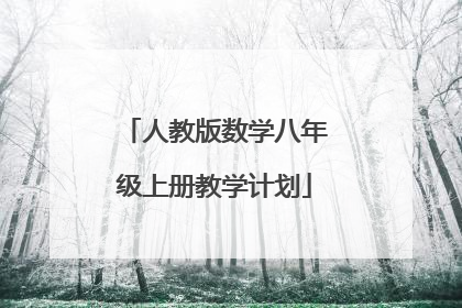 人教版数学八年级上册教学计划
