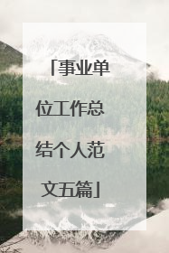 事业单位工作总结个人范文五篇