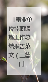 事业单位挂职锻炼工作总结报告范文（三篇）