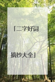 二字好词摘抄大全