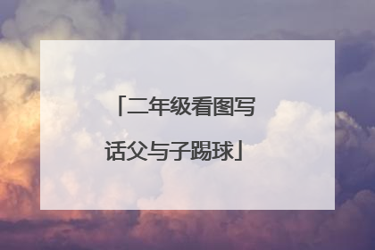 二年级看图写话父与子踢球