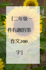 二年级一件有趣的事作文200字