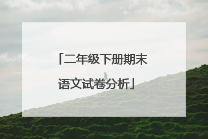 二年级下册期末语文试卷分析