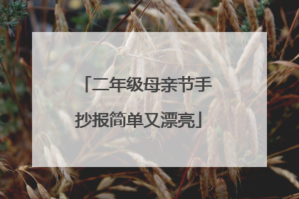 二年级母亲节手抄报简单又漂亮