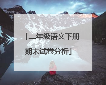 二年级语文下册期末试卷分析
