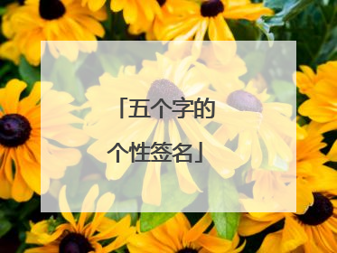 五个字的个性签名
