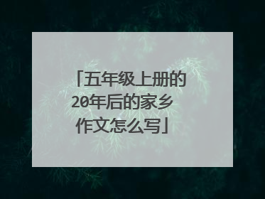 五年级上册的20年后的家乡作文怎么写