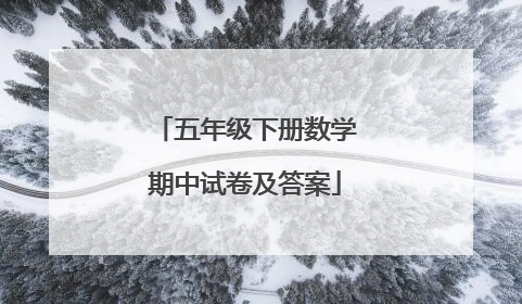 五年级下册数学期中试卷及答案