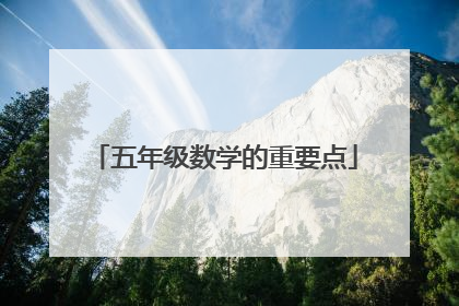 五年级数学的重要点