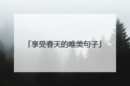 享受春天的唯美句子