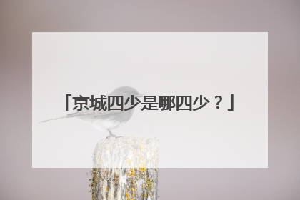 京城四少是哪四少？