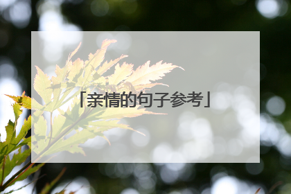 亲情的句子参考