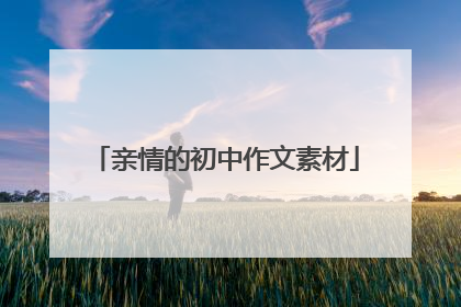 亲情的初中作文素材