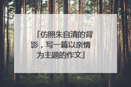 仿照朱自清的背影，写一篇以亲情为主题的作文