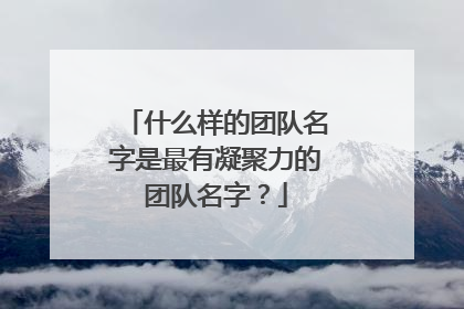 什么样的团队名字是最有凝聚力的团队名字?
