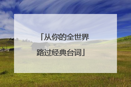 从你的全世界路过经典台词