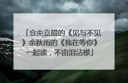 仓央嘉措的《见与不见》余秋雨的《我在等你》一起读,不由泪沾襟