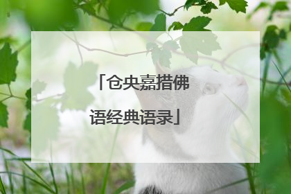 仓央嘉措佛语经典语录