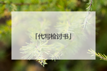 代写检讨书