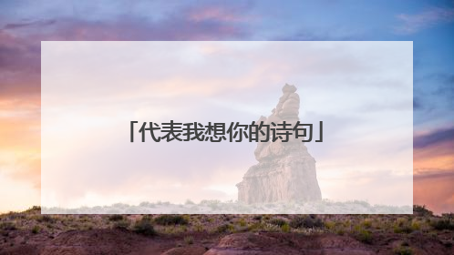 代表我想你的诗句