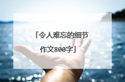令人难忘的细节作文800字
